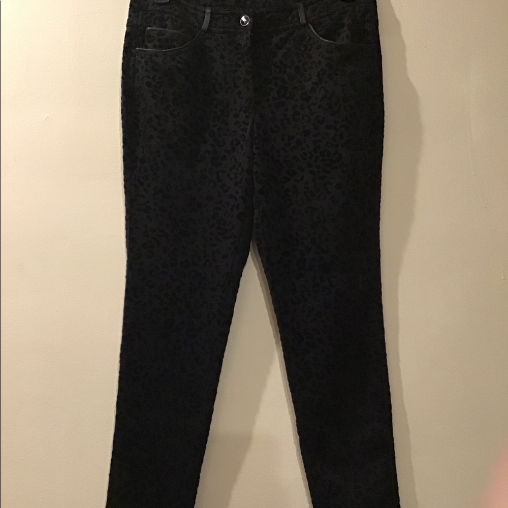 Black Leopard Velour Pants
